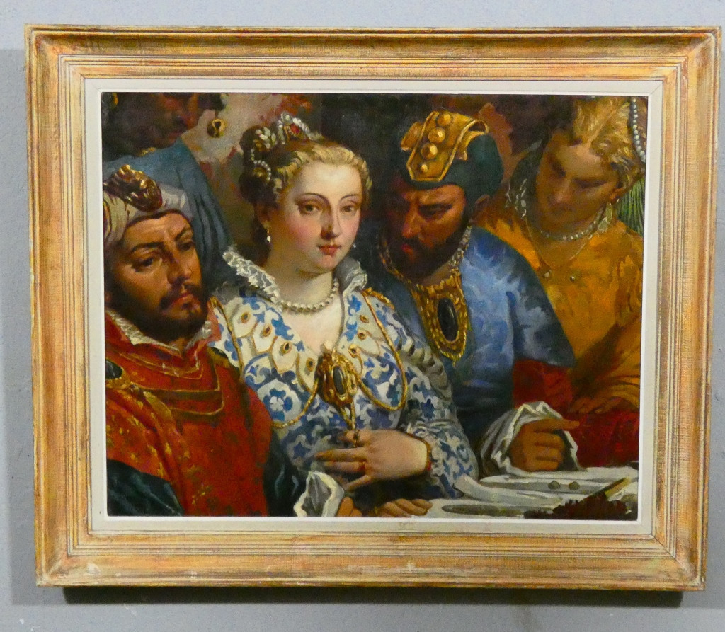 The Wedding At Cana, A Large Oil Painting On Canvas After Veronese, Late 18th Century 