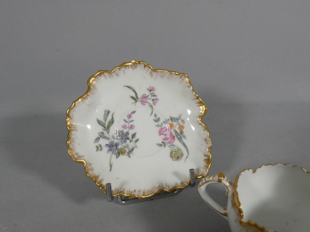 CFH-GDM, tasse de collection en porcelaine de Limoges peinte à la main, époque fin XIX ème-photo-4