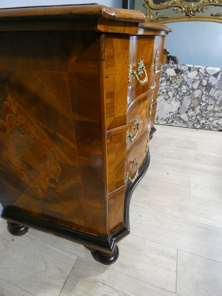 Louis XIV Commode In Walnut And Marquetry, Early 18th Century-photo-3