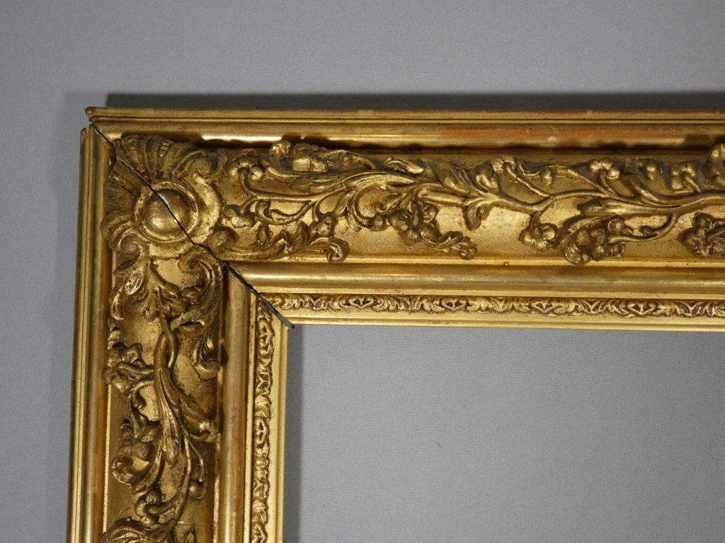 Wooden And Gilded Stucco Frame In The Restoration Style, 19th Century-photo-3
