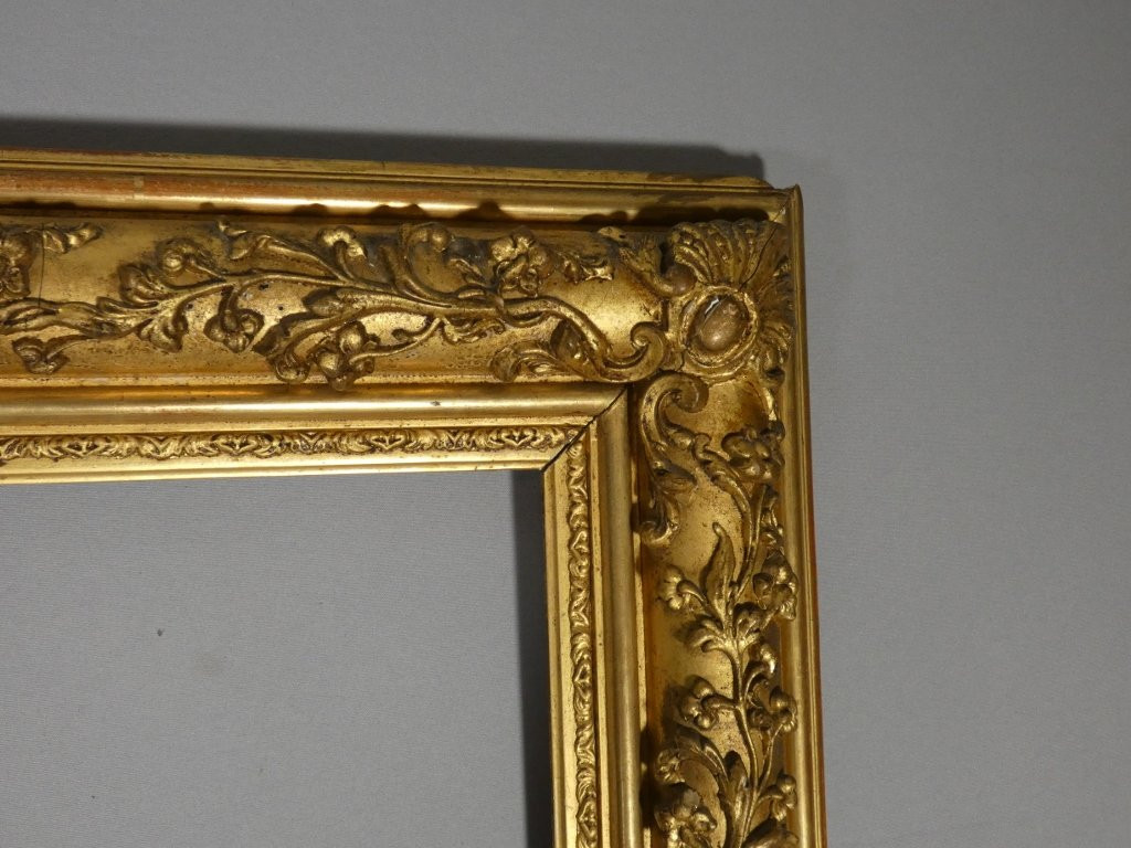Wooden And Gilded Stucco Frame In The Restoration Style, 19th Century-photo-4