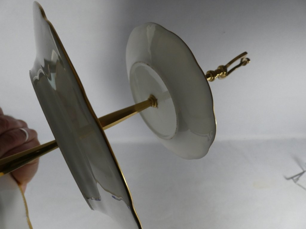 Serviteur, présentoir à dessert ou mignardises en porcelaine de Limoges, manufacture Haviland-photo-7