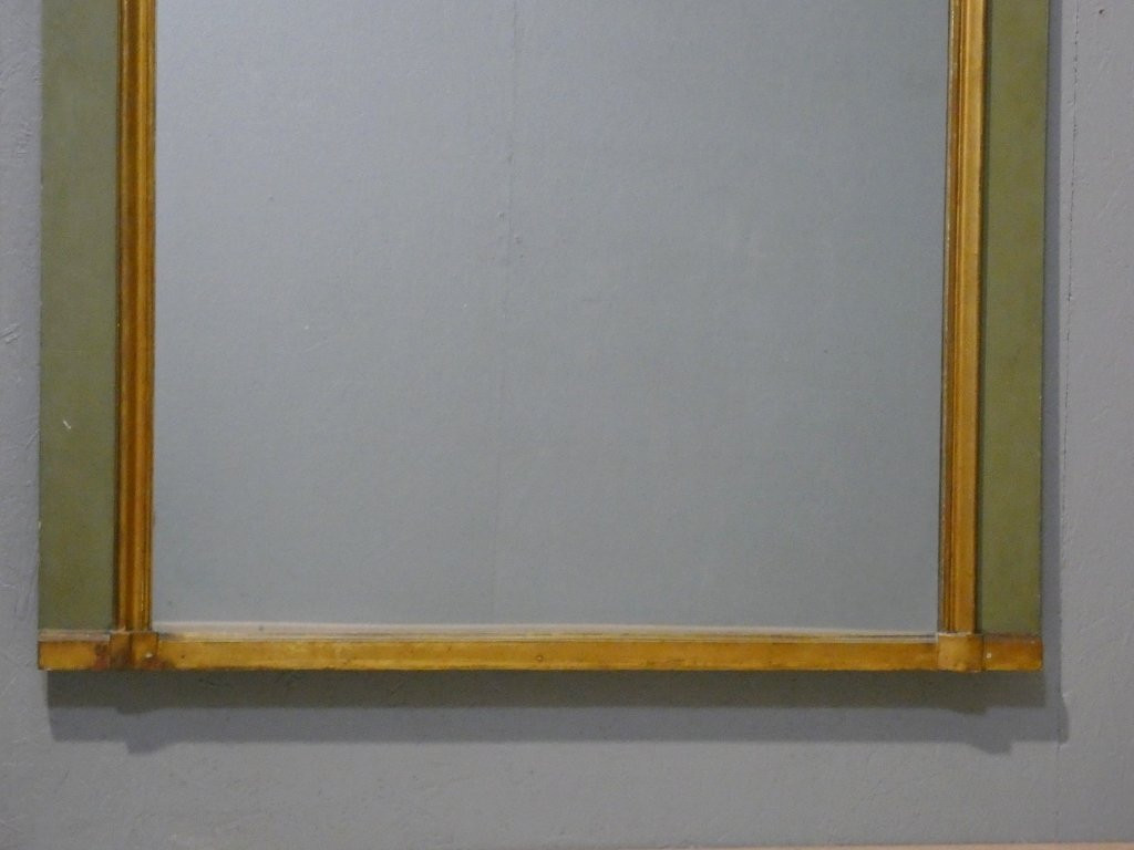 Trumeau aux anges de style Louis XV en bois laqué et doré, époque fin XIX ème-photo-1