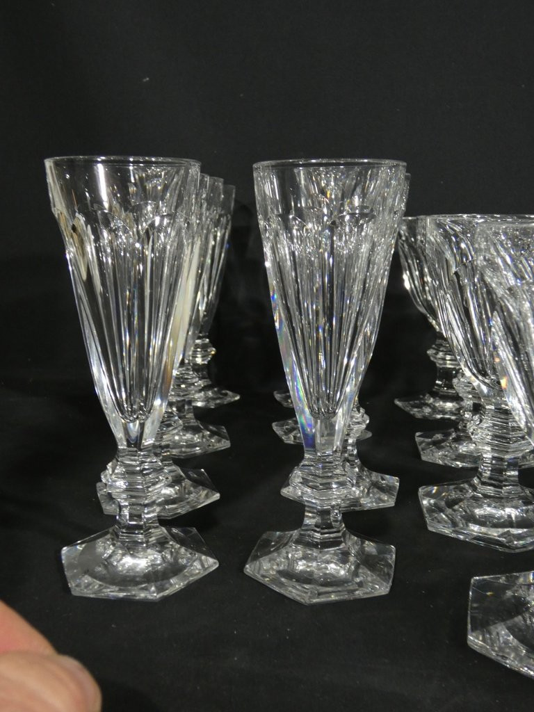Baccarat Harcourt, belle partie de service de verres en cristal, 42 pièces-photo-2