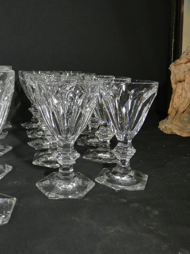 Baccarat Harcourt, belle partie de service de verres en cristal, 42 pièces-photo-1