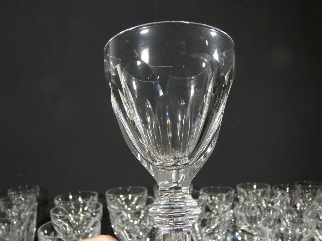Baccarat Harcourt, belle partie de service de verres en cristal, 42 pièces-photo-5