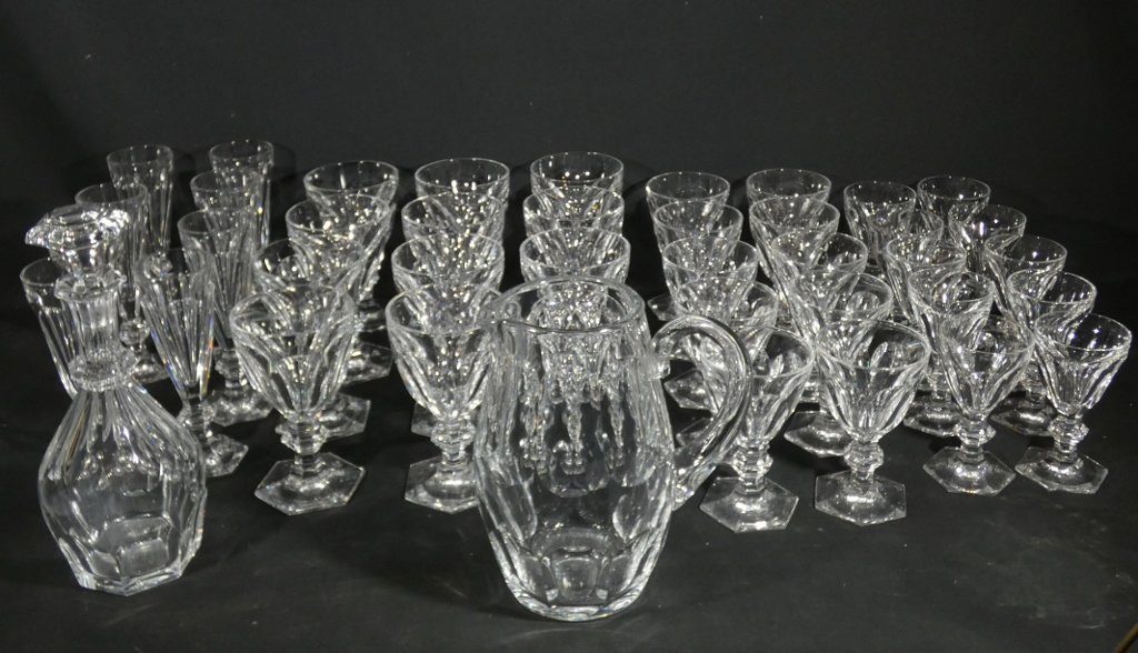 Baccarat Harcourt, belle partie de service de verres en cristal, 42 pièces-photo-8