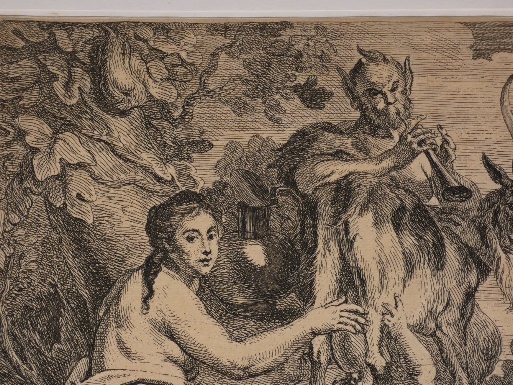 Jacob Jordaens (1593-1678) Etching The Child Jupiter Is Fed By The Goat Amalthea-photo-2
