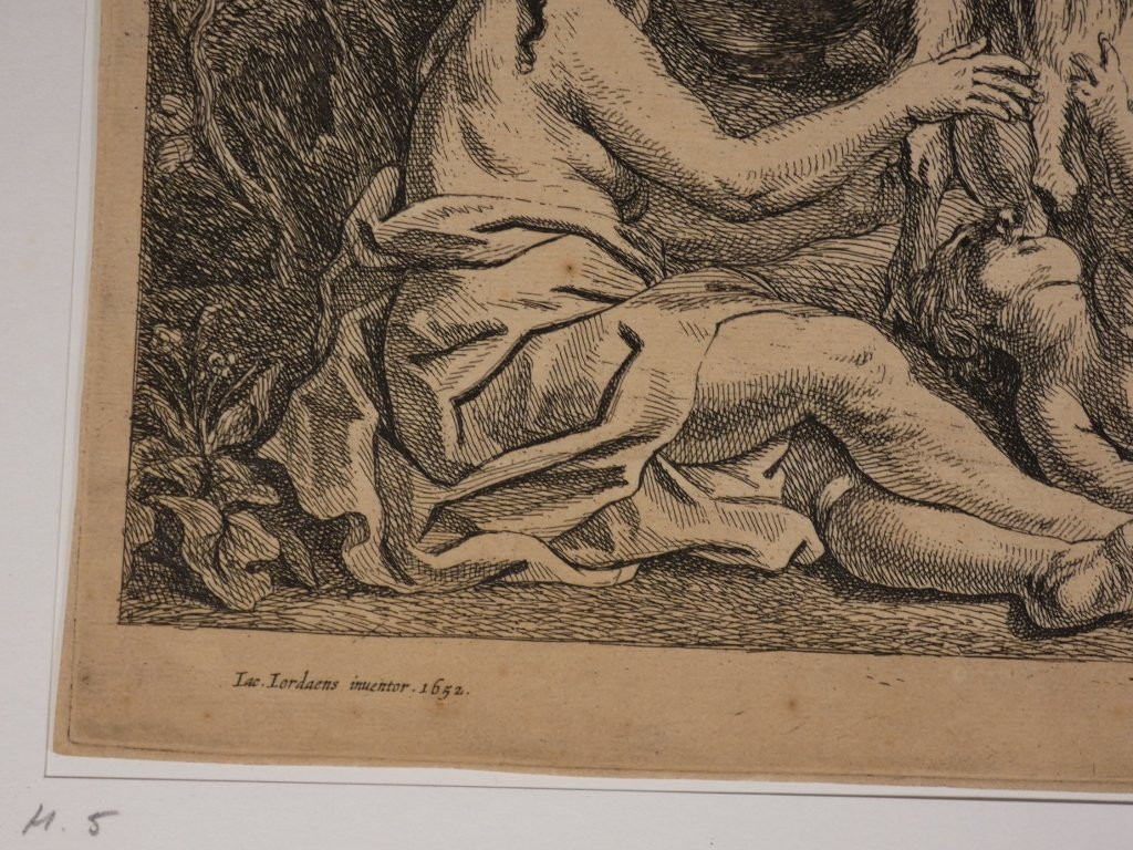 Jacob Jordaens (1593-1678) Etching The Child Jupiter Is Fed By The Goat Amalthea-photo-3