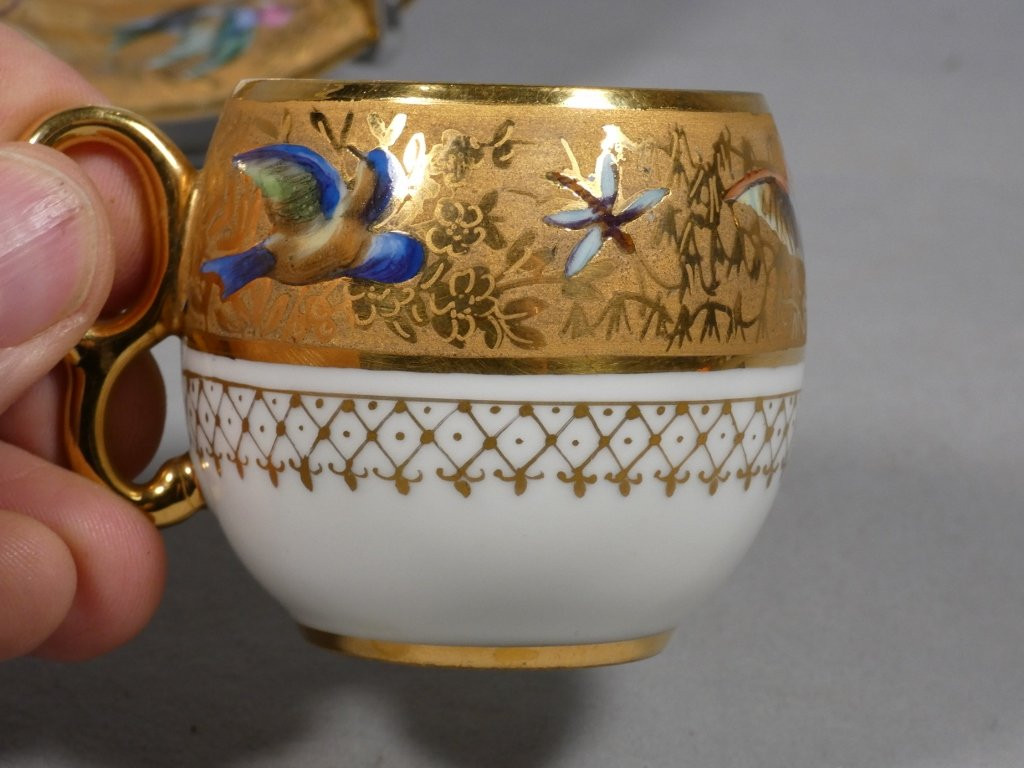 Le Tallec Paris, Collector's Cup In Enamelled Porcelain And Gold Inlay-photo-4