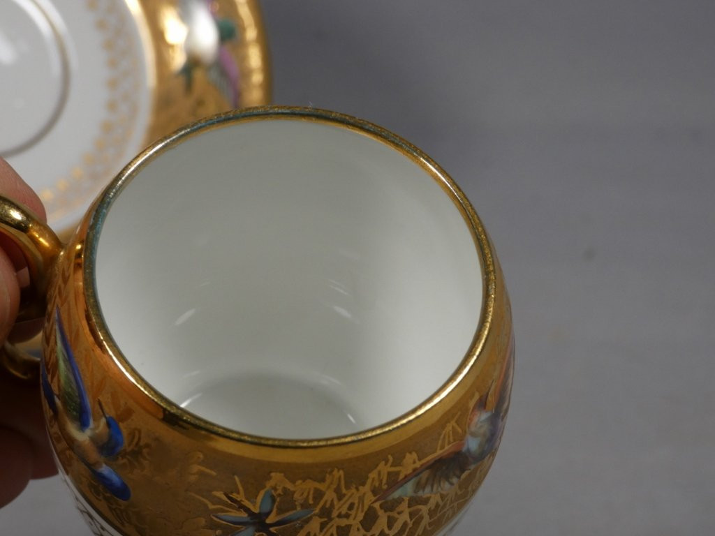 Le Tallec Paris, Collector's Cup In Enamelled Porcelain And Gold Inlay-photo-2