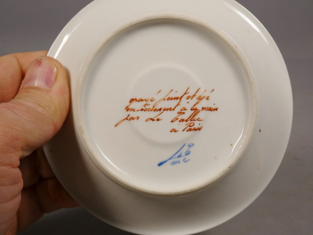 Le Tallec Paris, Collector's Cup In Enamelled Porcelain And Gold Inlay-photo-6