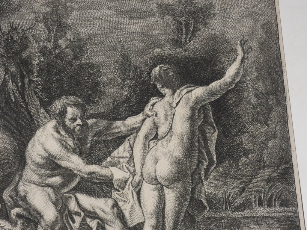  Jacob Jordaens (1593-1678) gravure eau forte, Jupiter, Io et Junon datée 1652-photo-3