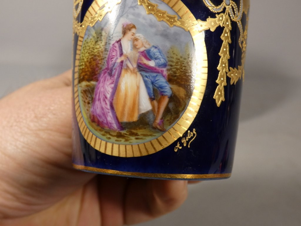 Abel Golse (1844-1937), Hand-painted Porcelain And Gold Collector's Cup-photo-3