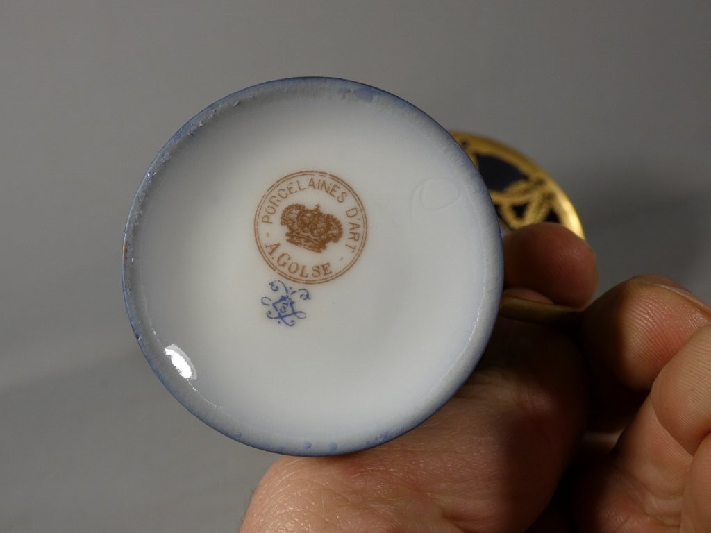Abel Golse (1844-1937), Hand-painted Porcelain And Gold Collector's Cup-photo-2