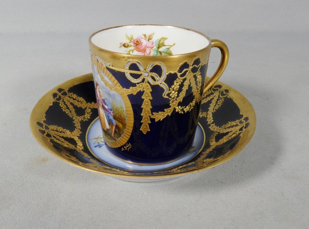 Abel Golse (1844-1937), Hand-painted Porcelain And Gold Collector's Cup-photo-8