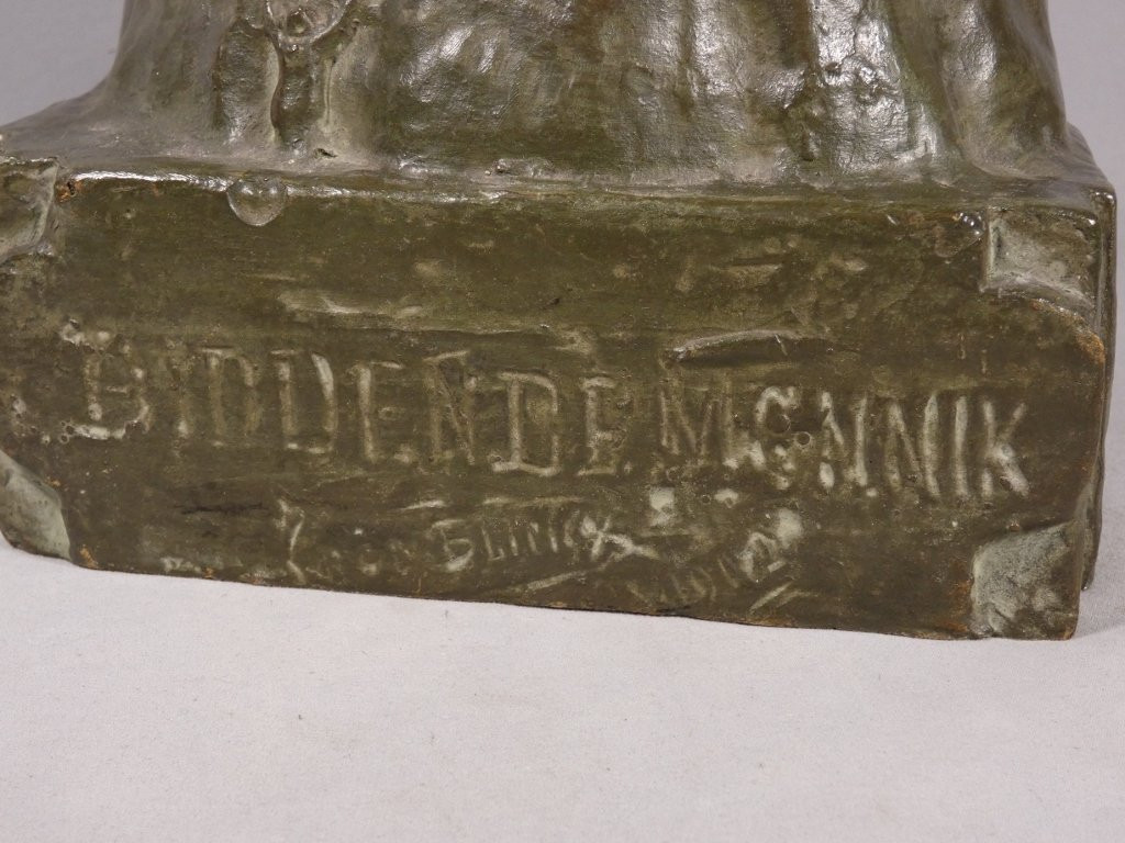 Théo Blickx (1875-1963), Bronze Sculpture, The Monk At Prayer-photo-1