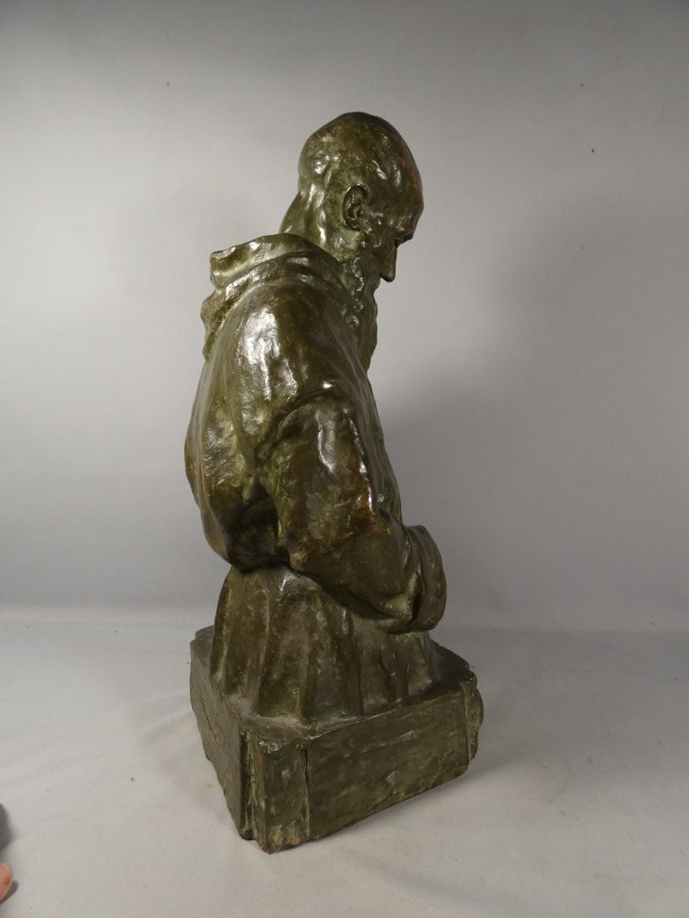 Théo Blickx (1875-1963), Bronze Sculpture, The Monk At Prayer-photo-7