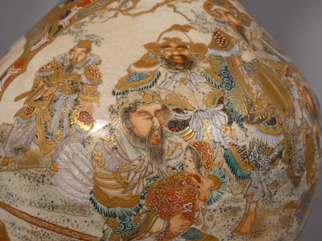 Satsuma et Gagneau Paris, lampe en porcelaine japonaise, époque XIX ème siècle-photo-5