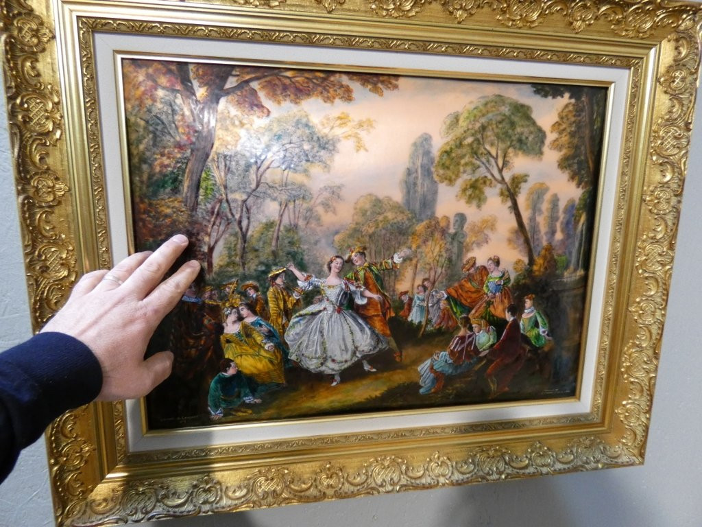 The Dancing Camargo, Limoges Enamel Painting After Nicolas Lancret Pierre Bonnet, Mof-photo-8