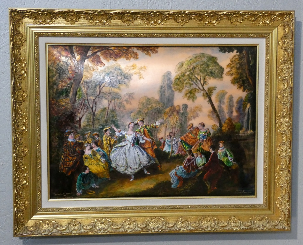 The Dancing Camargo, Limoges Enamel Painting After Nicolas Lancret Pierre Bonnet, Mof