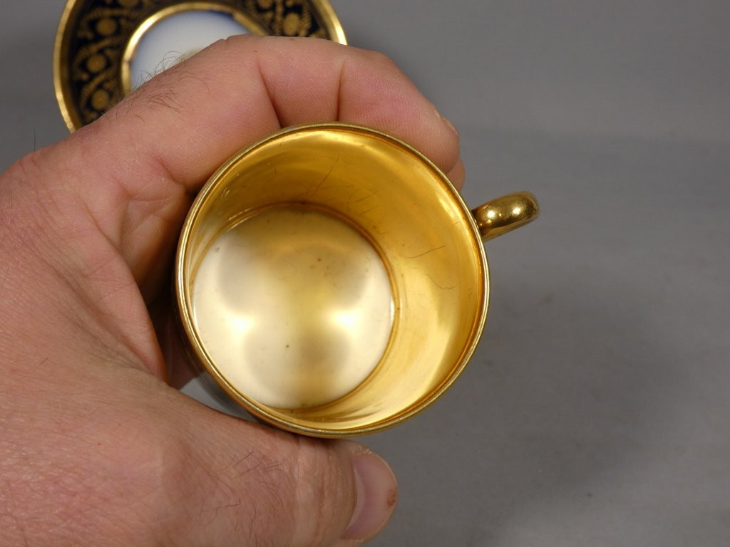 Schoelcher, tasse litron de collection en porcelaine de Paris époque Empire, début XIX ème-photo-3