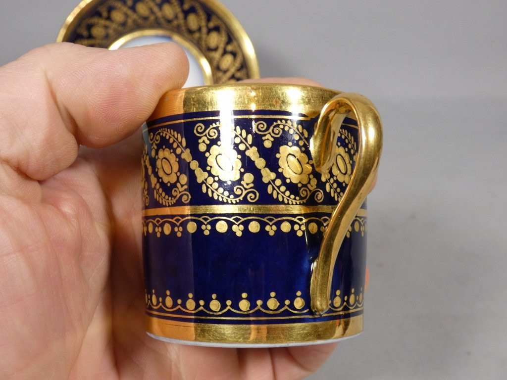 Schoelcher, tasse litron de collection en porcelaine de Paris époque Empire, début XIX ème-photo-1