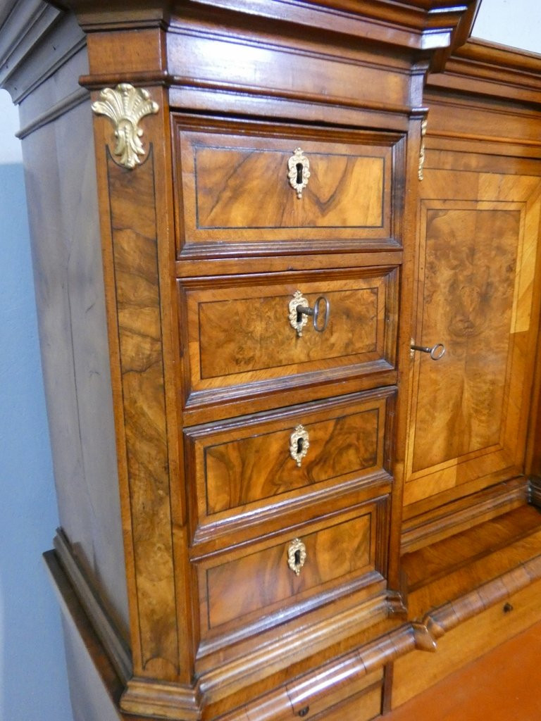 Bureau Mazarin formant cabinet, armoire à écrire, Louis XIV, époque début XVIII ème-photo-4