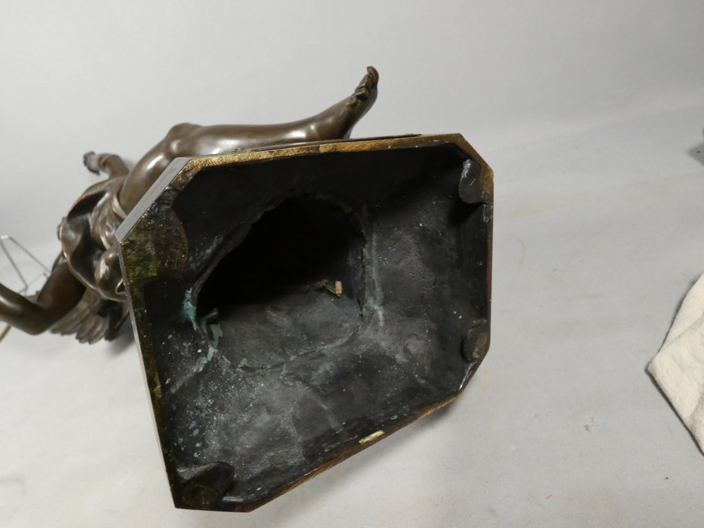 Emile Picault (1833-1915), Bronze Sculpture Thought Taking Flight And Carrying The Light-photo-8