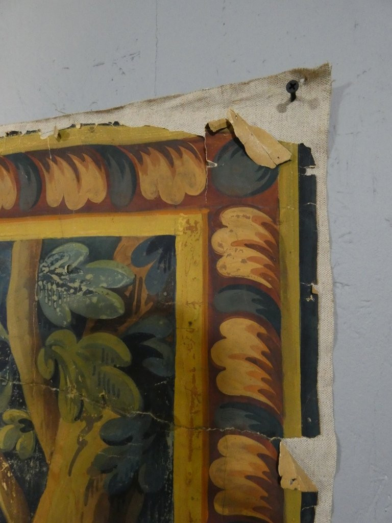 Large Aubusson Carton, Pastoral Scene After François Boucher, 19th Century-photo-6