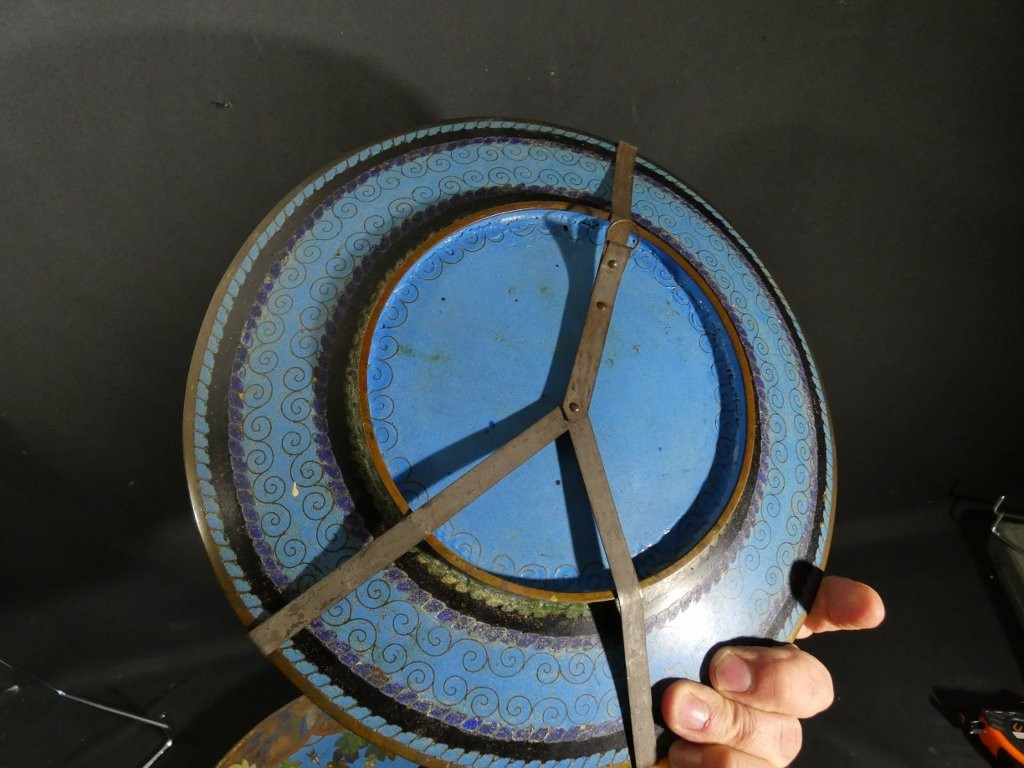 The Samurai, Pair Of Japanese Dishes In Cloisonné Enamel On Copper, Meiji Period, 19th Century-photo-7