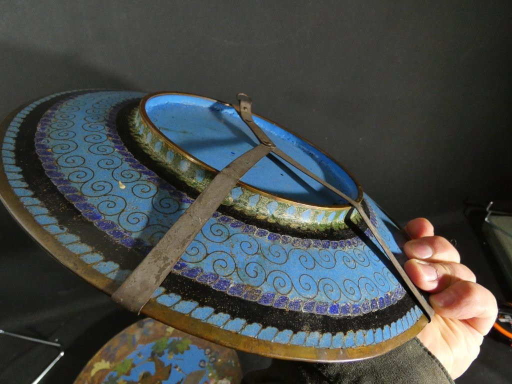 The Samurai, Pair Of Japanese Dishes In Cloisonné Enamel On Copper, Meiji Period, 19th Century-photo-8