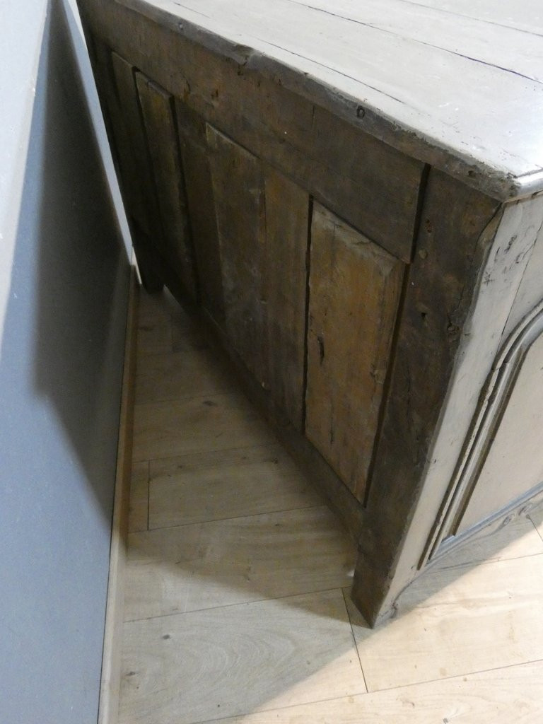 Commode arbalète en bois peint d'époque Louis XV, milieu XVIII ème siècle-photo-6