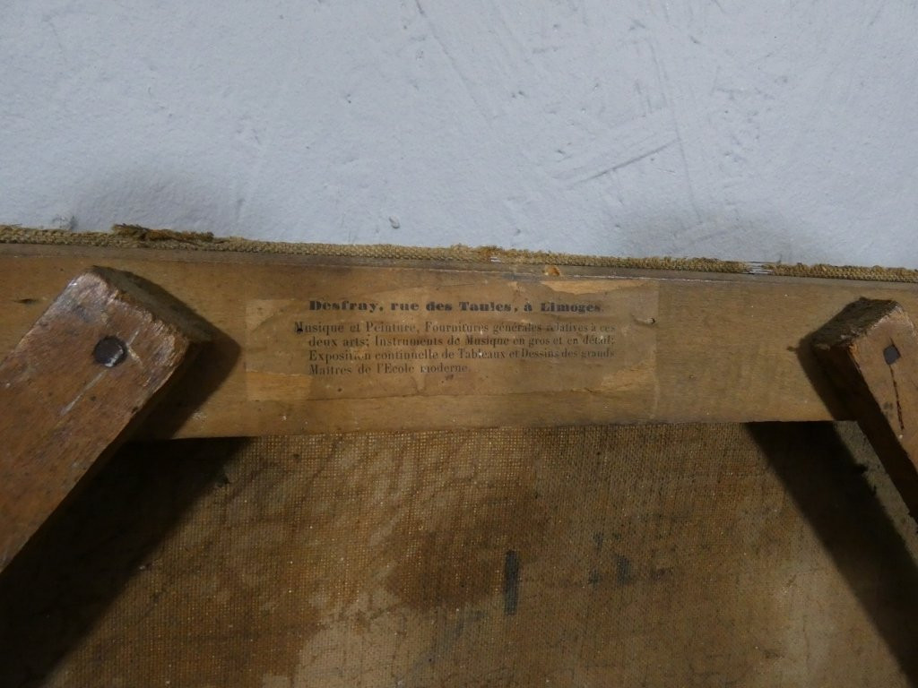 Jeune femme à la lettre, tableau huile sur toile époque XIX ème-photo-3