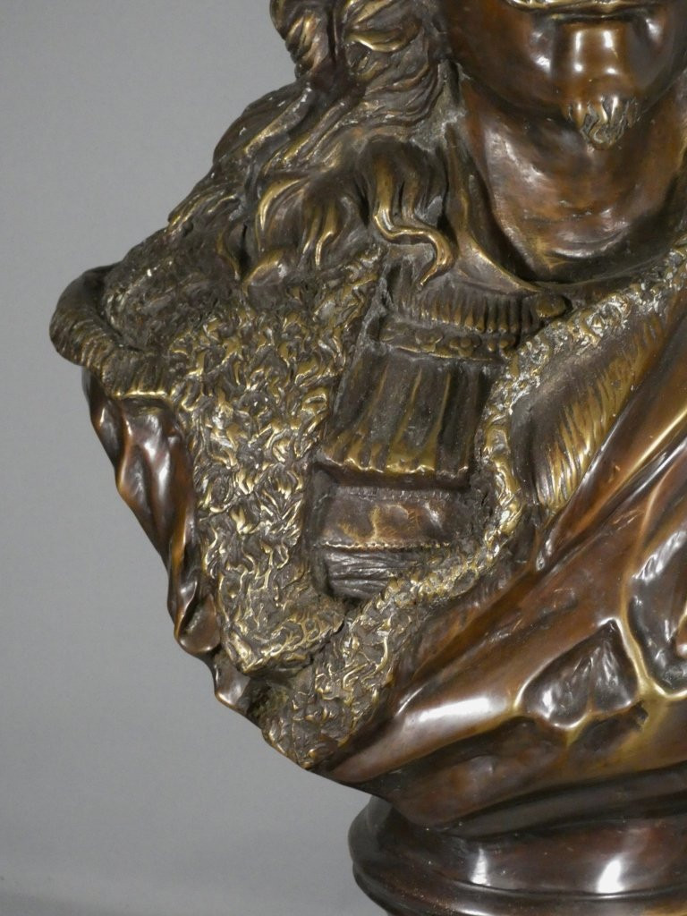 86 Cm High! Very Large Bronze Bust Of Rembrandt After Carrier Belleuse-photo-1