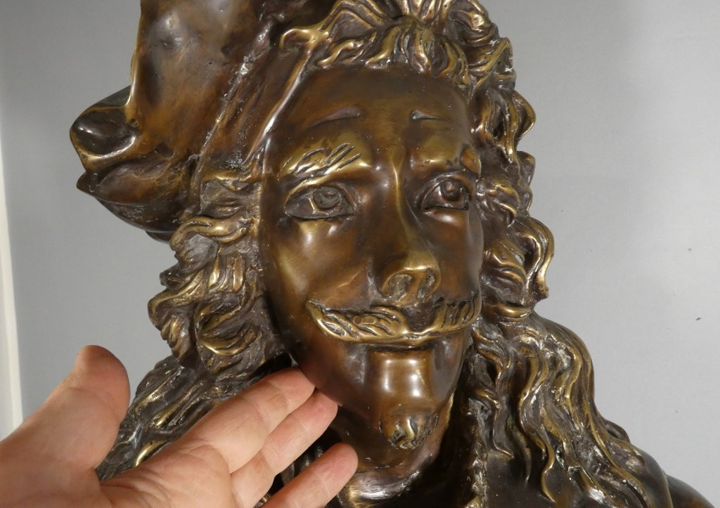 86 Cm High! Very Large Bronze Bust Of Rembrandt After Carrier Belleuse-photo-3