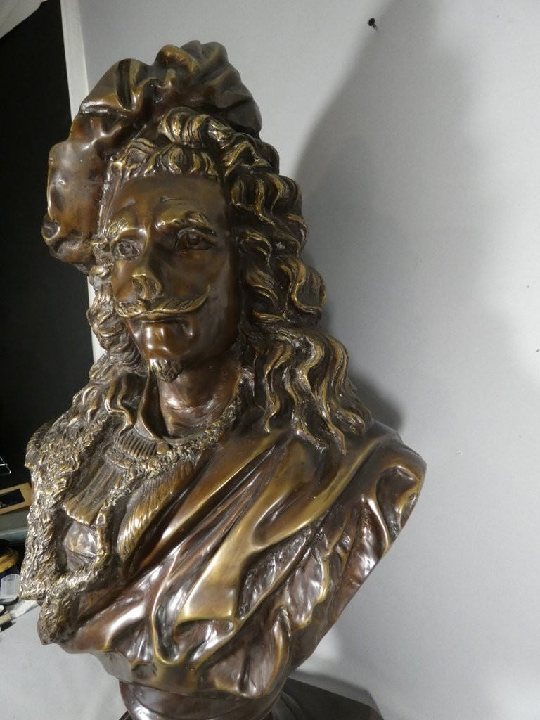 86 Cm High! Very Large Bronze Bust Of Rembrandt After Carrier Belleuse-photo-5