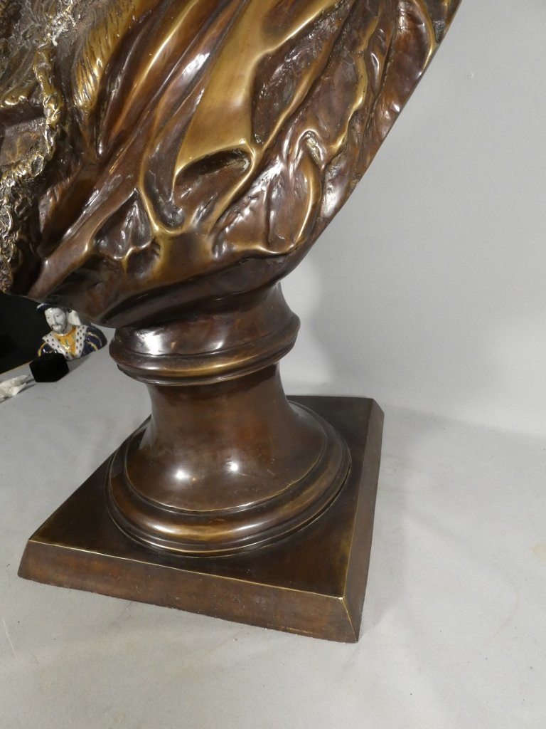 86 Cm High! Very Large Bronze Bust Of Rembrandt After Carrier Belleuse-photo-6