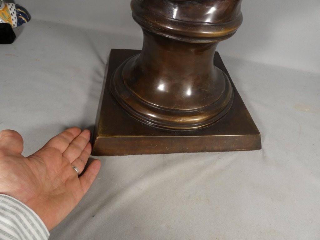 86 Cm High! Very Large Bronze Bust Of Rembrandt After Carrier Belleuse-photo-7