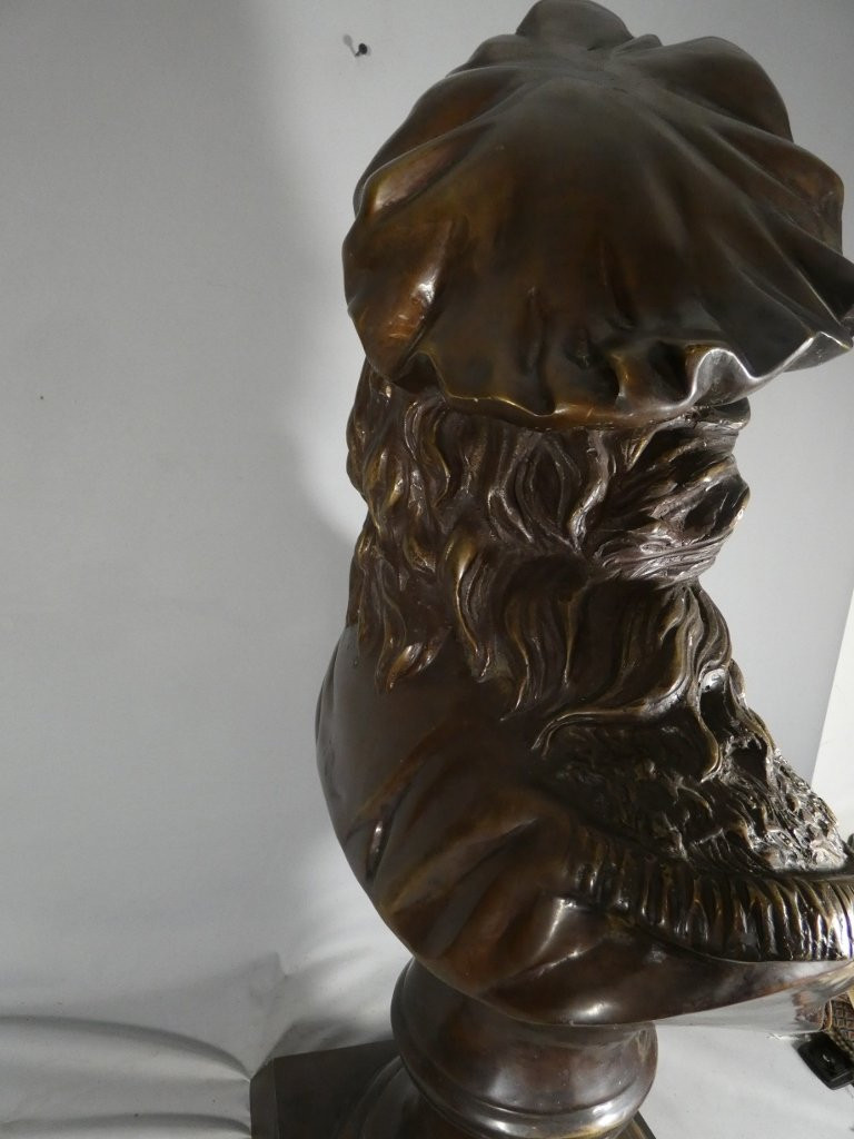 86 Cm High! Very Large Bronze Bust Of Rembrandt After Carrier Belleuse-photo-8