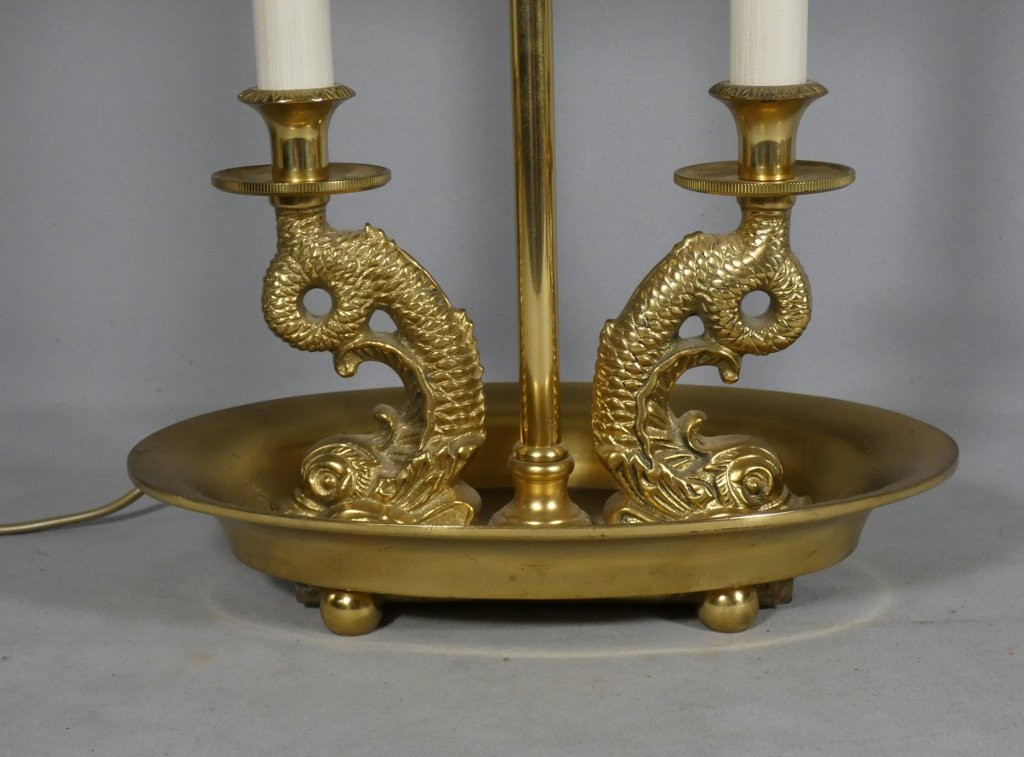 Empire-style Hot-water Bottle Lamp With Dolphins, 1980s-photo-2