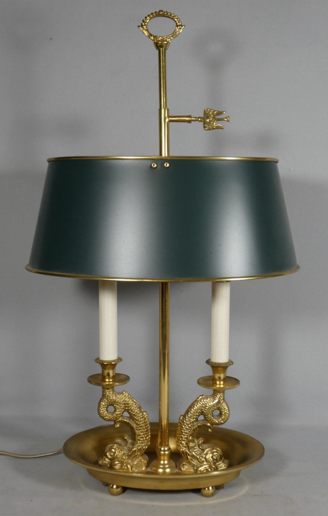 Empire-style Hot-water Bottle Lamp With Dolphins, 1980s