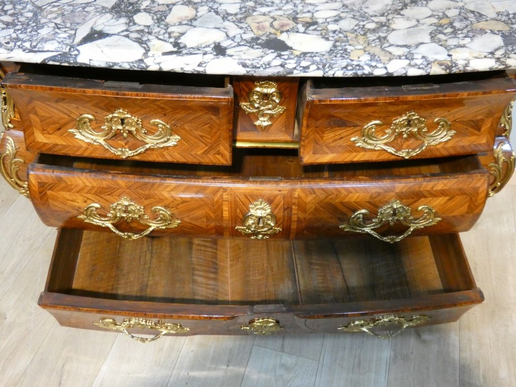 Commode tombeau époque Régence estampille FMD pour François Mondon, début XVIII ème siècle-photo-4