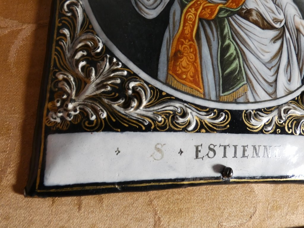 Saint Estienne By Jacques II Laudin (circa 1663-1729), Large Limoges Enamel Plaque-photo-1