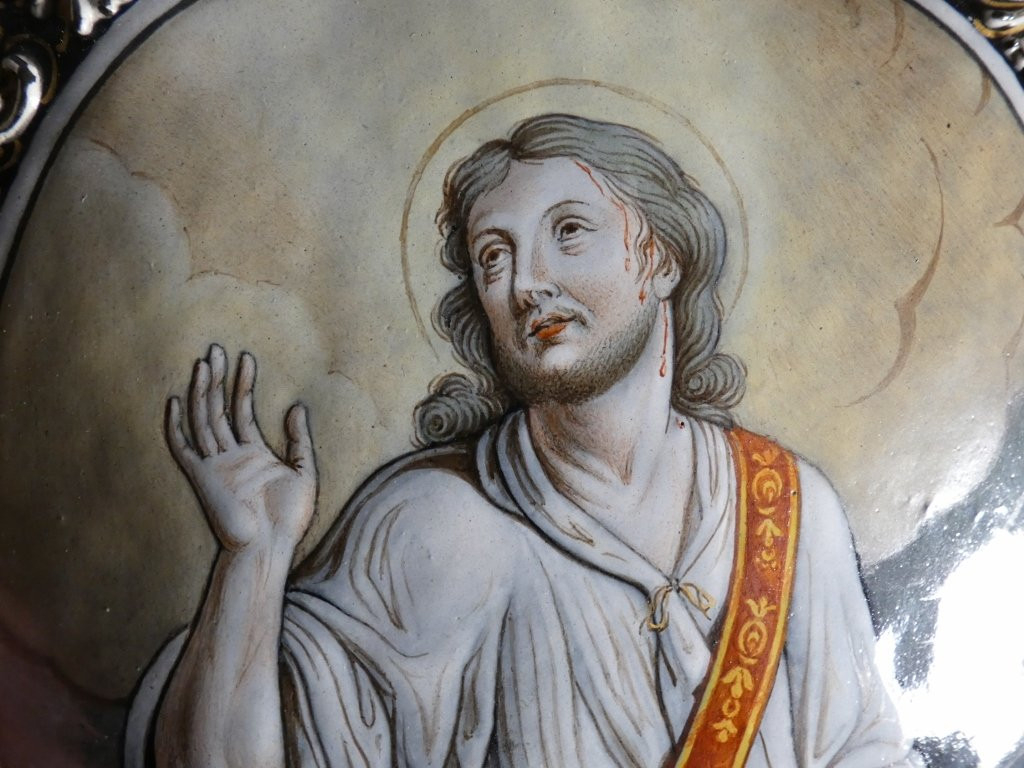 Saint Estienne By Jacques II Laudin (circa 1663-1729), Large Limoges Enamel Plaque-photo-3