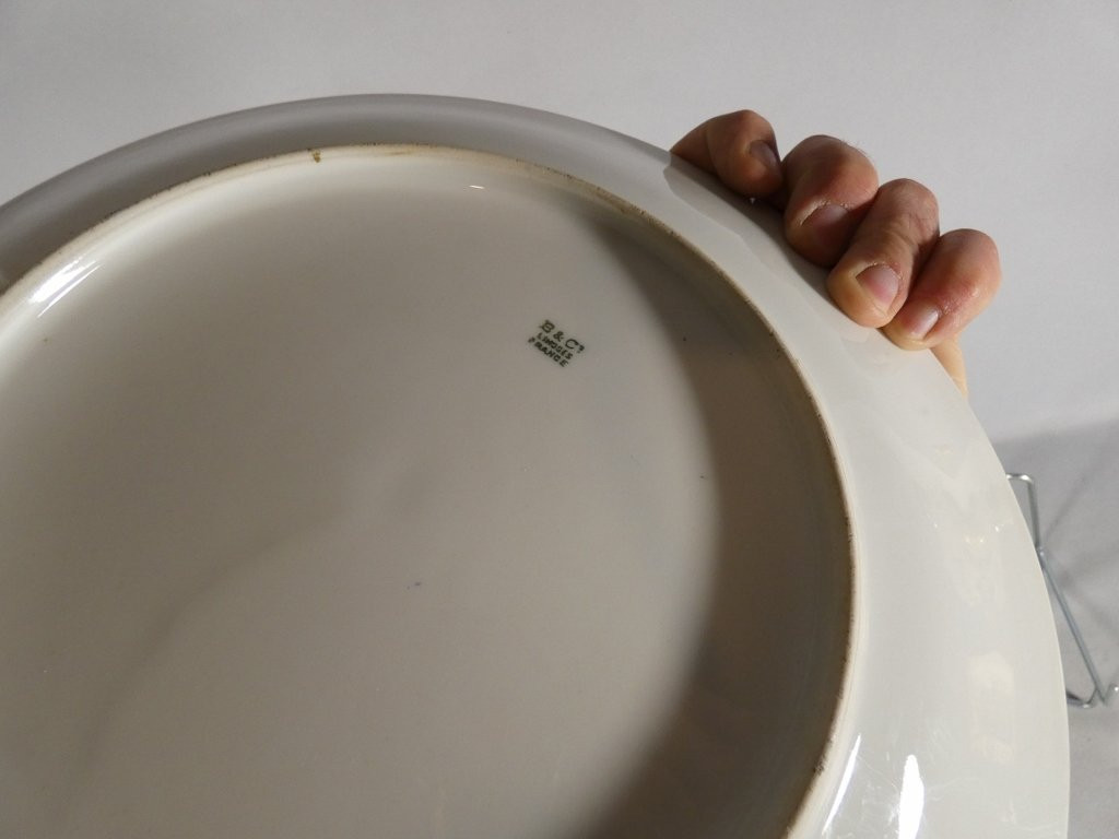 Paire de plats aux oiseaux, moineaux et hirondelles en porcelaine de Limoges peint main-photo-7