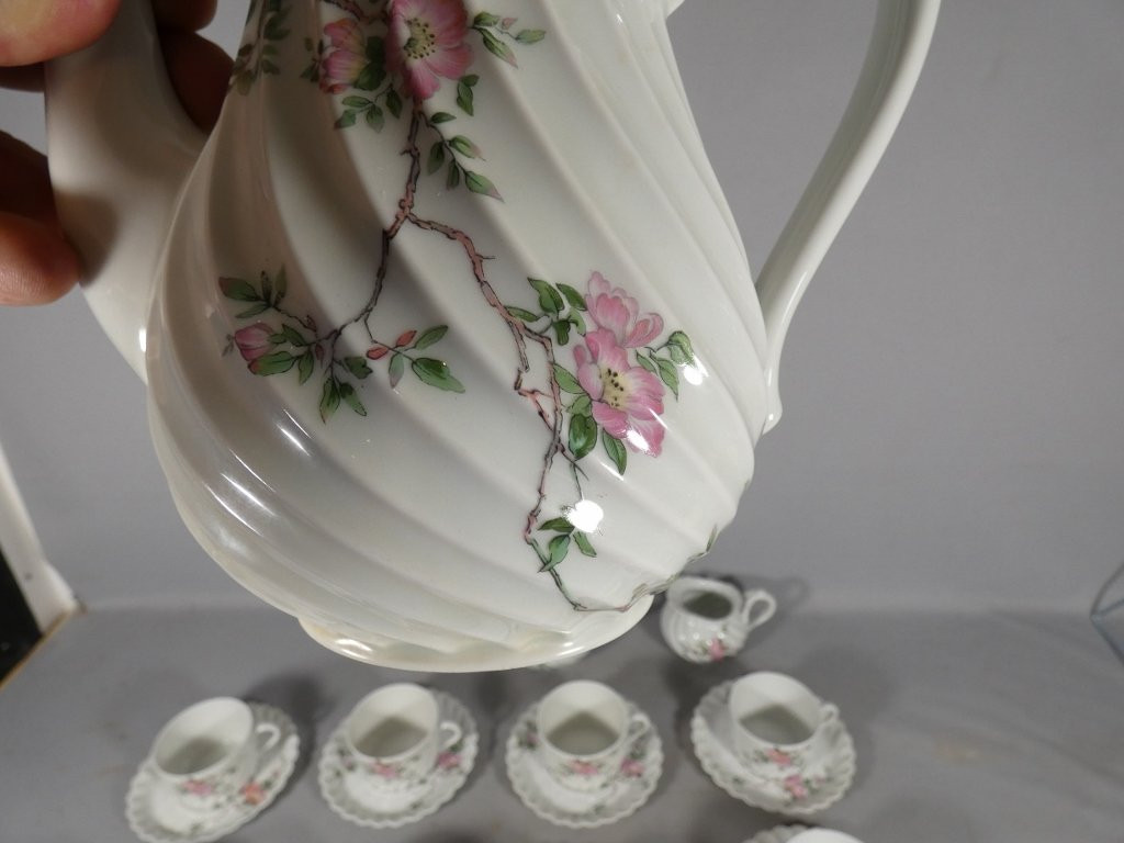 Haviland Torse Eglantine, service à café pour 12 personnes en porcelaine de Limoges Bracquemond-photo-8