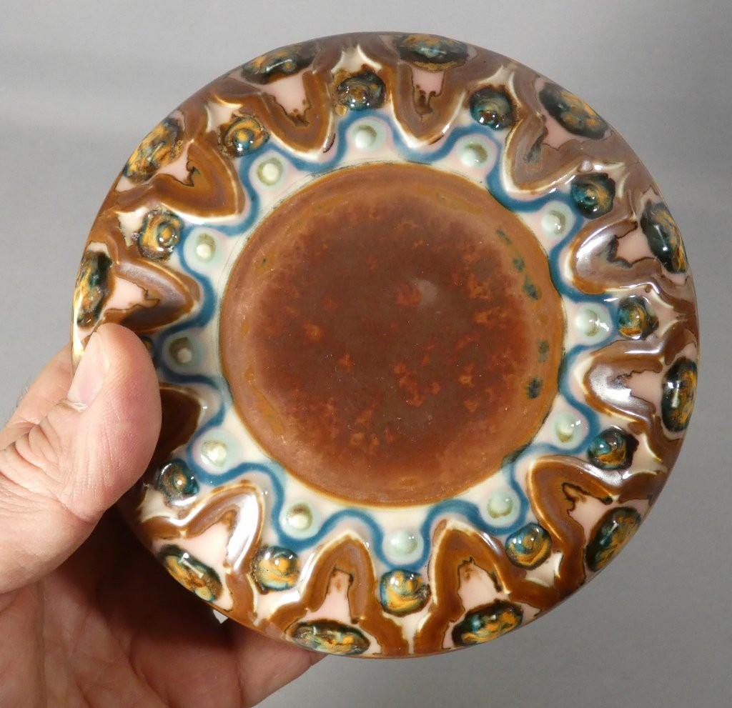 Camille Tharaud Limoges, Enameled Porcelain Bonbonnière Box, Art Deco-photo-3