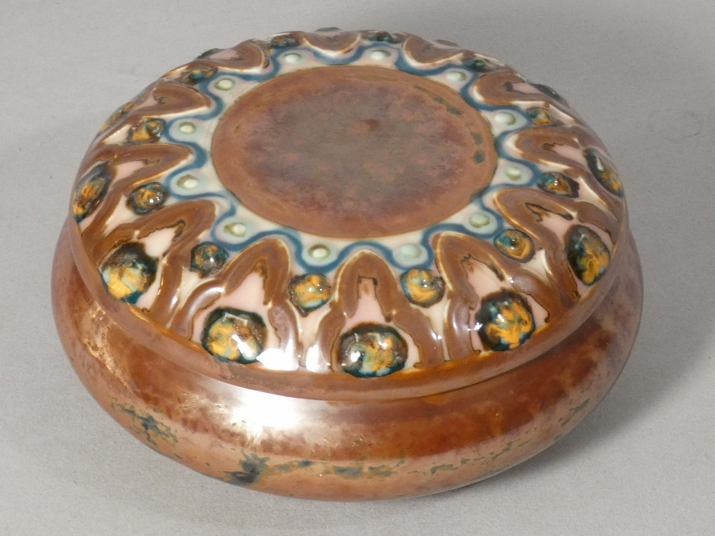 Camille Tharaud Limoges, Enameled Porcelain Bonbonnière Box, Art Deco