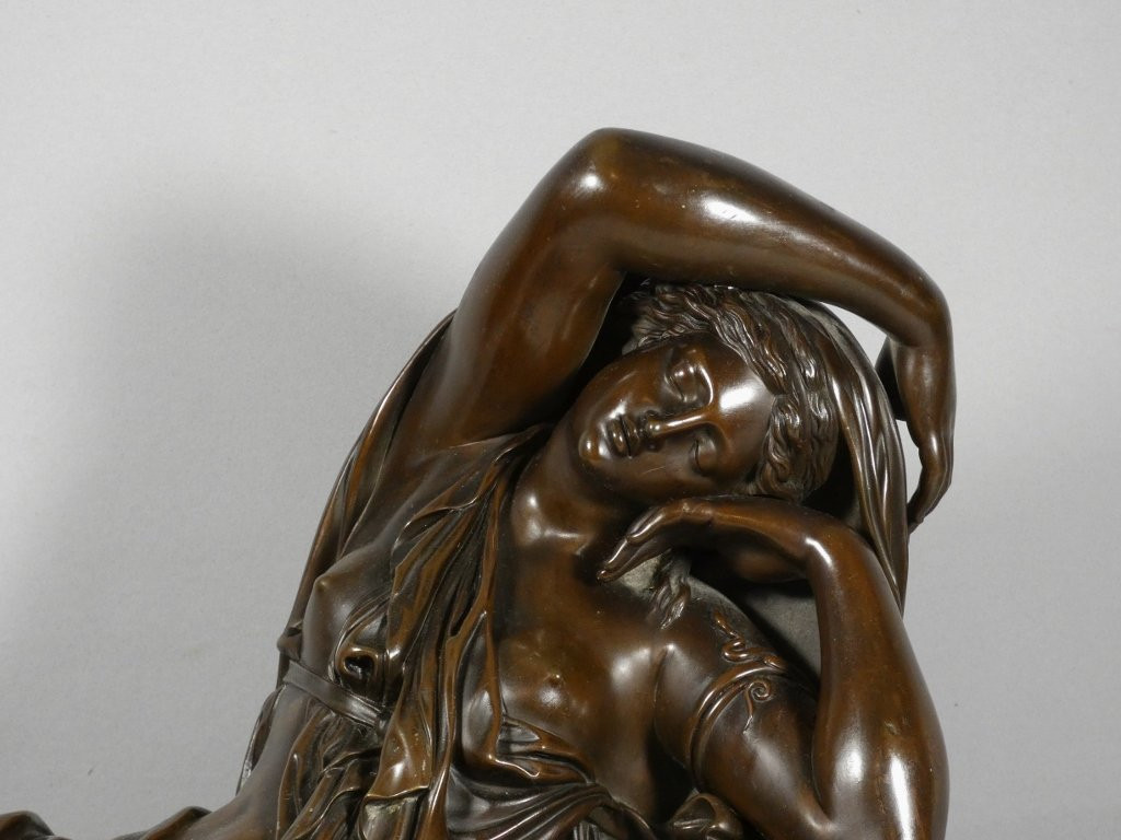 Sleeping Ariadne - Important Bronze By Barbedienne, Late 19th Century-photo-3